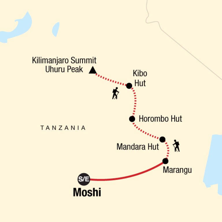 Climb Mt. Kilimanjaro Via Marangu Route 6 Days + 2 Nights Hotel in Mosh